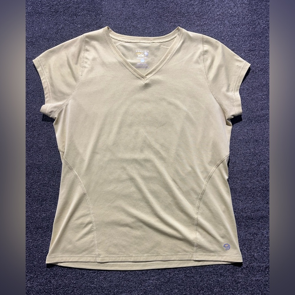 Mountain Hardwear Women's Short Sleeve V-Neck Top - yellow